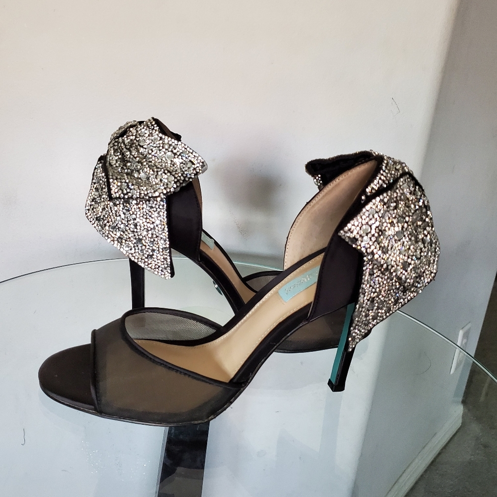 Black sheer peep toe Betsey Johnson dress shoe